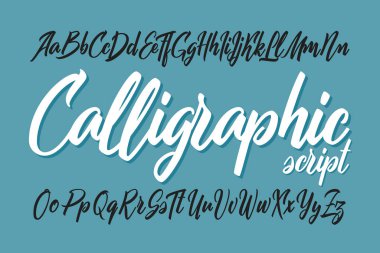 Koyu arkaplanda düz vektör kaligrafik betiği