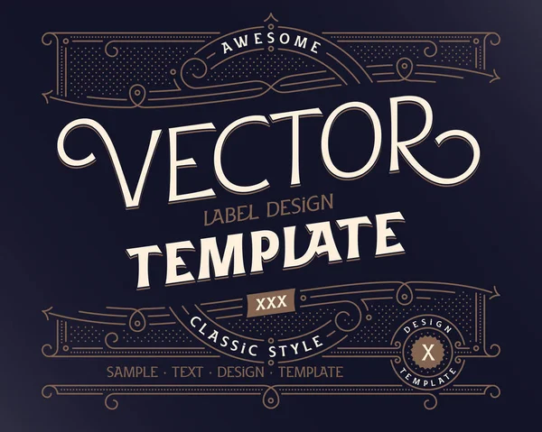 Plantilla de diseño vectorial de etiqueta vintage de estilo clásico — Vector de stock