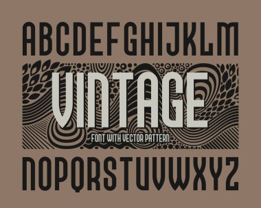Dekoratif desenli vektör vintage alfabesi