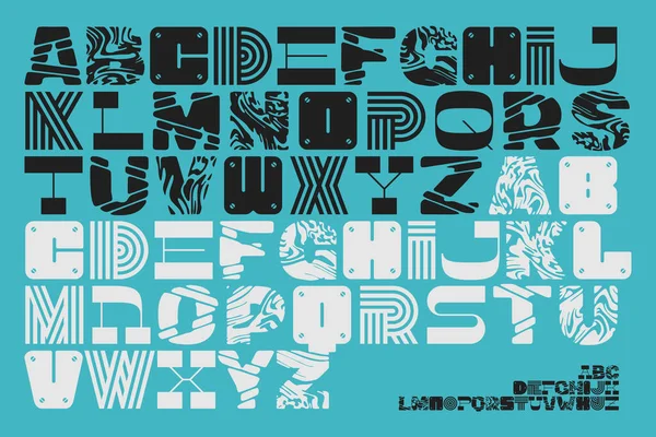 Vector Creative Font Set Mit Verschiedenen Stilen Buchstaben — Stockvektor