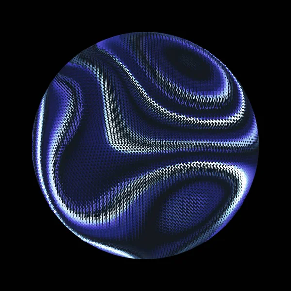 Abstract form blue ball on black background, 3D Sphere Business Logo.
