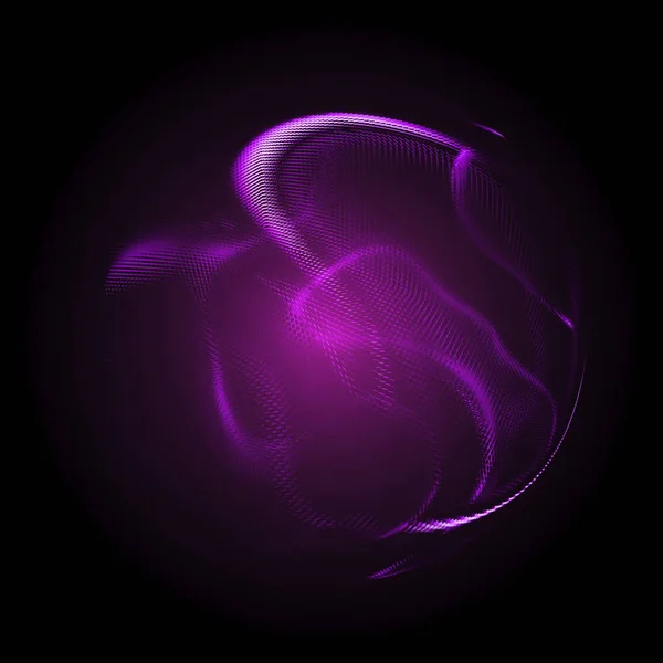 Purple glowing orb isolated on black background