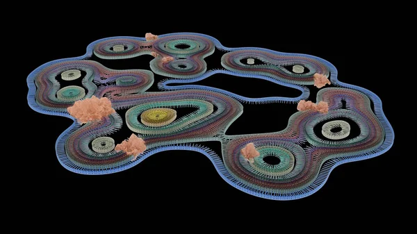 Malignant (Cancerous) Nodules On Cell Organelles. Infection And Immunodeficiency Concept