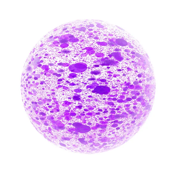 Purple Particles Flowing Inside A Sphere Isolated On White Background