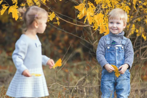 Fashion kids outdoor at fall season. Has date — Stock fotografie