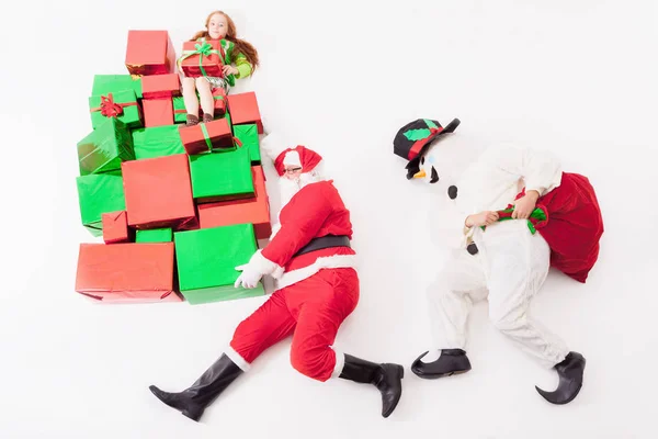 Black Friday 2016, Santa y Snowman entregando cajas de regalo —  Fotos de Stock