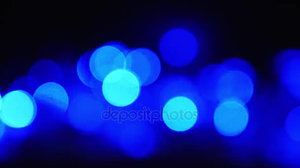 Fond abstrait de Noël bokeh lumière bleue. Nouvel An — Video
