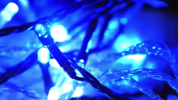 Abstracte achtergrond van kerst blauw licht bokeh. Nieuwjaar — Stockvideo