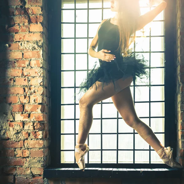 Ballerina dancing indoor, vintage. Healthy lifestyle ballet