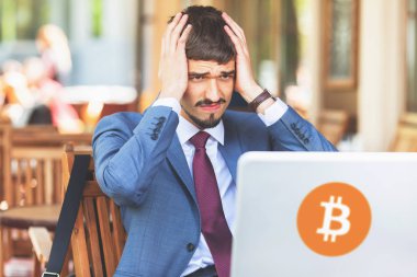 Blockchain teknoloji. Bitcoin cryptocurrency kötü haber.