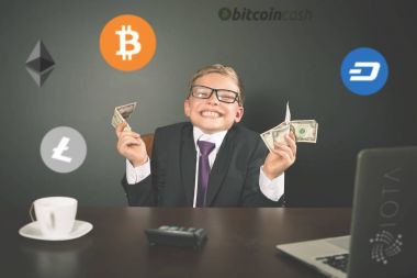 Başarılı bir şekilde çocuk bitcoin cryptocurrency ile para kazanma.