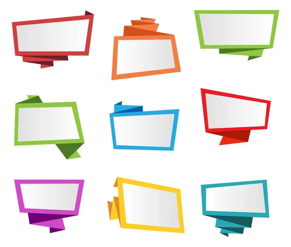 Afiş etiket şerit etiket Origami vektör