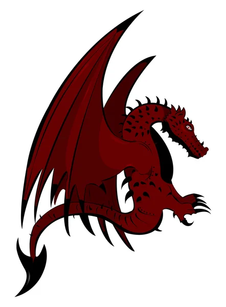 Dragon rouge volant — Image vectorielle