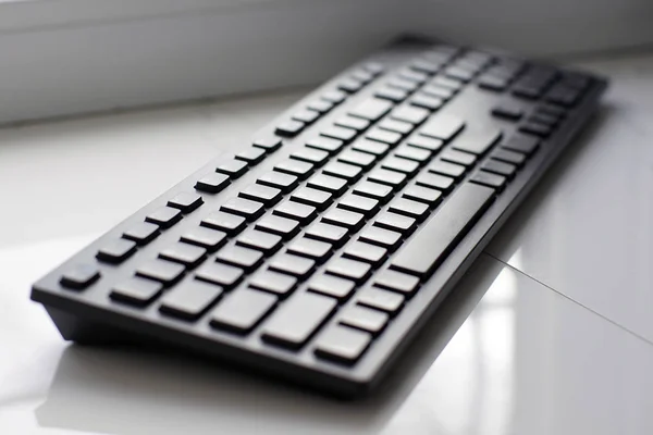 Zwarte Toetsenbord Van Een Computer Closeup — Stockfoto