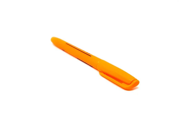 Orange Felt Tip Pen Marker Isolated White Background — Stock Photo, Image