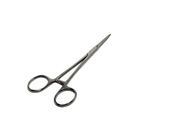 Medical Clamp Surgical Instrument White Background — Stock Photo, Image