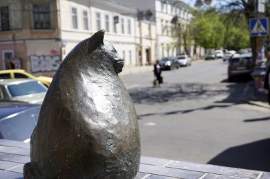 Ünlü şişman kedi anıt Odessa, Ukrayna meet Market
