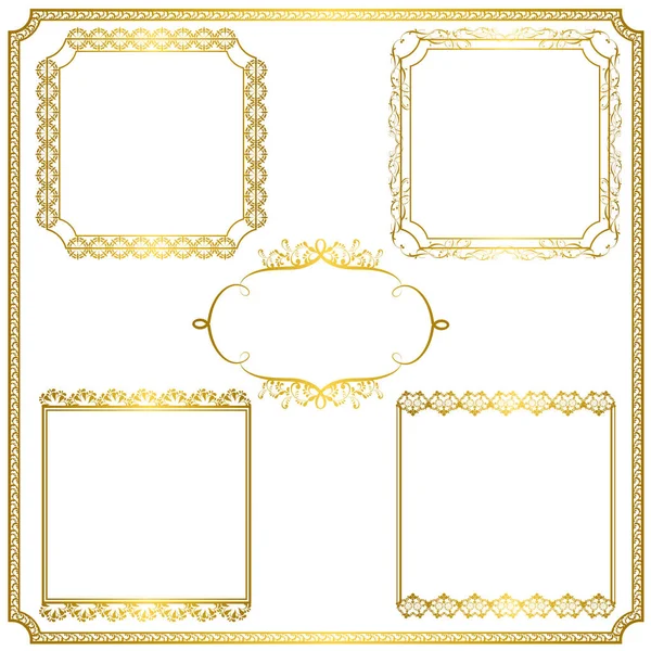 一套金色的抽象框架 — 图库矢量图片