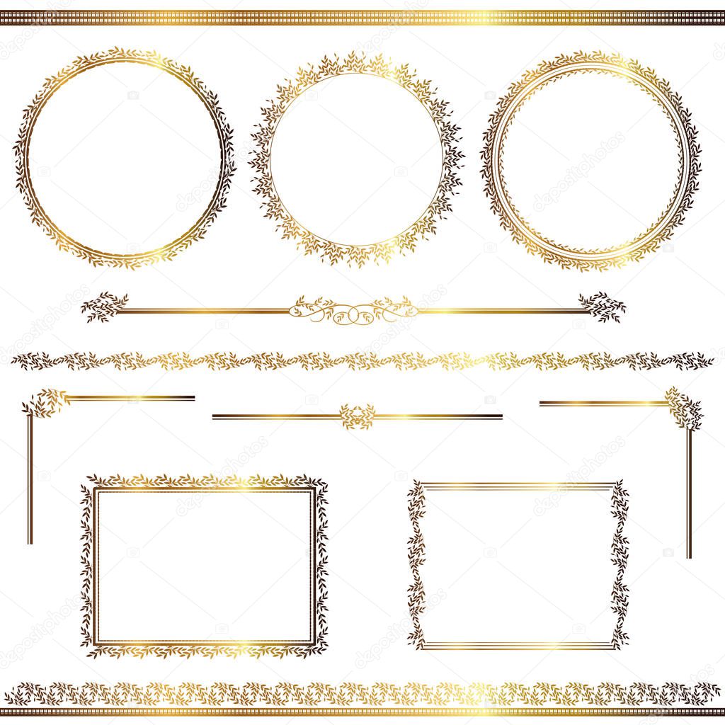 set of golden abstract frames