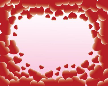 Kırmızı kalplerin vektör arkaplanı