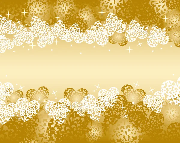 Background Gold Heart Laces — Stock Vector