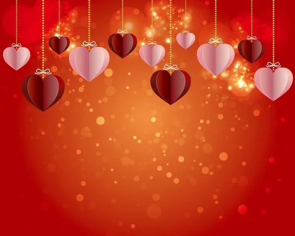 Glittering Background Heart Ornaments — 图库矢量图片