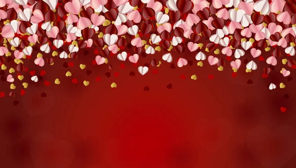 Background Heart Ornaments Glitter — Stock Vector