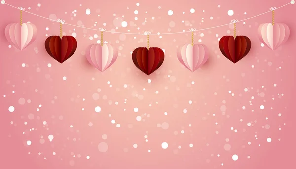 Hintergrund Mit Herz Ornamenten Und Glitzern — Stockvektor