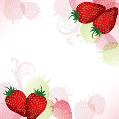 Çilek arkaplanının vektör çizimi