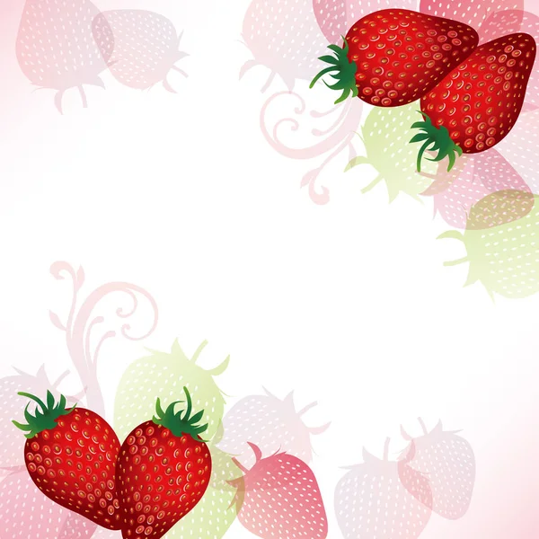 Vector Illustration Strawberries Background — 图库矢量图片