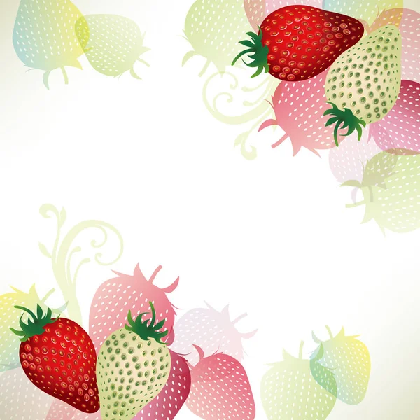Vector Illustration Strawberries Background — Stock Vector