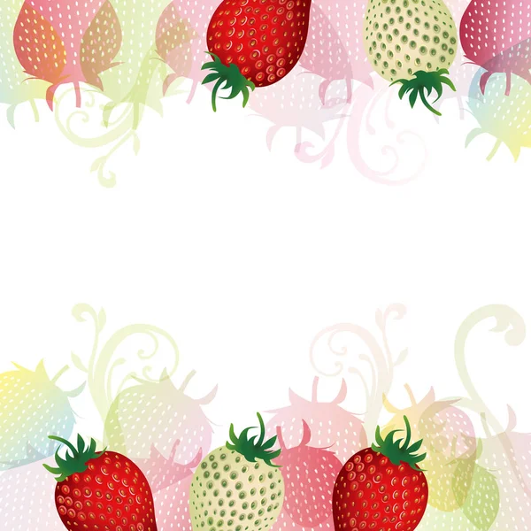 Vector Illustration Strawberries Background — 图库矢量图片