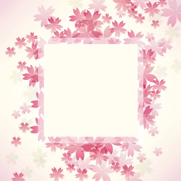 Background Illustration Cherry Blossoms Frame — Stock Vector
