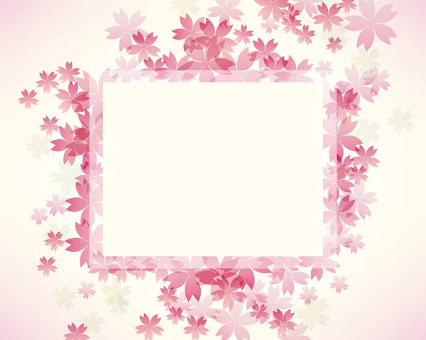 Ilustrasi Latar Belakang Bunga Sakura Dengan Bingkai - Stok Vektor