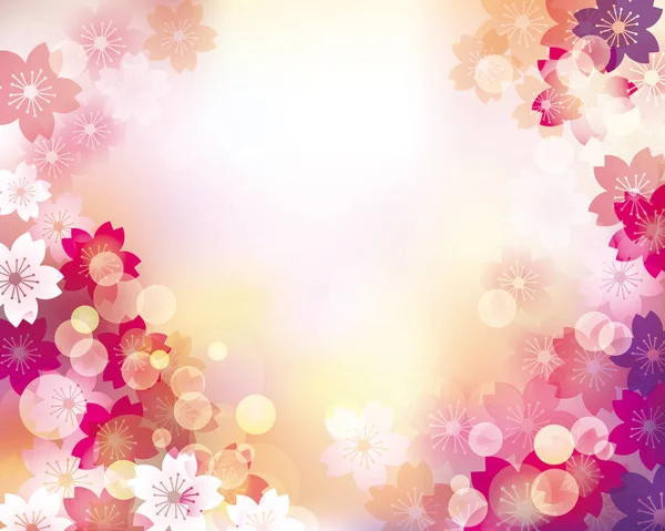 Illustration Fond Fleurs Cerisier — Image vectorielle