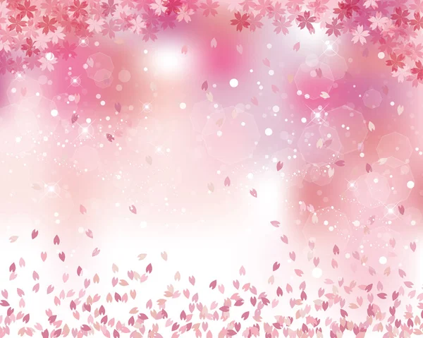 Background Shower Cherry Blossoms — Stockvector