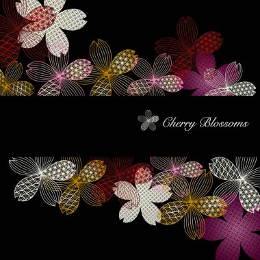 Kiraz çiçeklerinin arkaplan çizimi