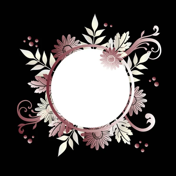 黑色背景上的粉红雏菊 — 图库矢量图片