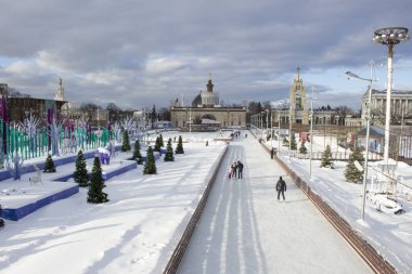 Moskova, Rusya: buz pateni pisti VDKNh park.