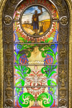 Rusya Moskova. Vitray, 'Novoslobodskaya' Metro stat