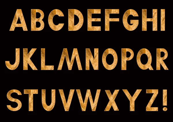 Lettres d'or de l'alphabet latin — Photo