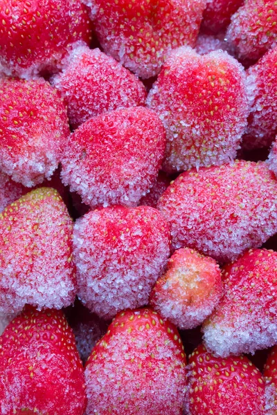 Tiefkühl-Erdbeeren in Nahaufnahme — Stockfoto