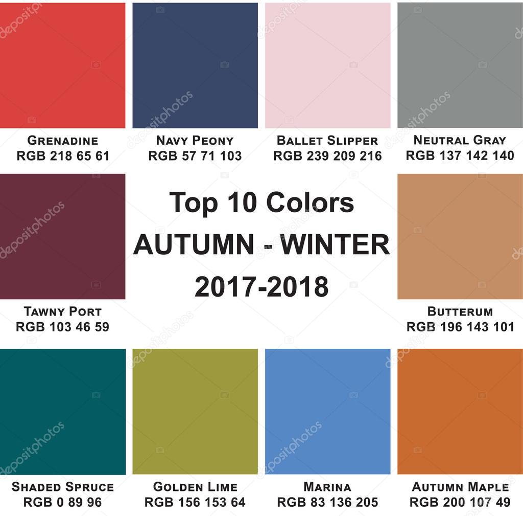 Top 10 Colors Autumn-Winter 2017- 2018