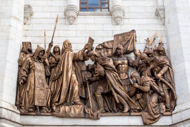 Rusya, Moskova, 25 Nisan 2017: Katedral Mesih'in Savior 