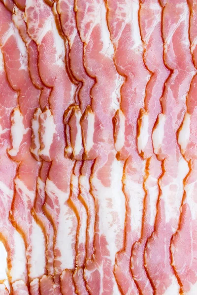 Close-up, background of raw bacon — Stock Photo, Image