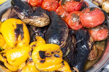 Izgara sebze Aperatif: Patlıcan, biber, domates