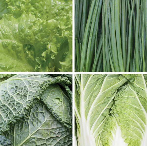 緑の植物食品のコラージュ — ストック写真