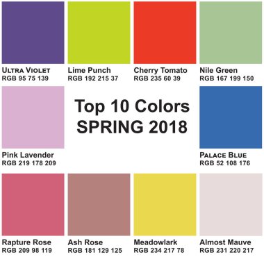 En iyi 10 renk 2018 bahar. Bir sezonun moda renkleri.