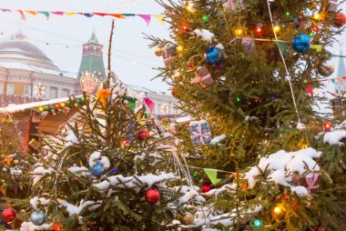 Rusya, Moskova, 19.12.2017: yeni yıl Fuarı, Noel pazarında