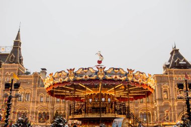 Rusya, Moskova, 19.12.2017: yeni yıl Fuarı, Noel pazarında